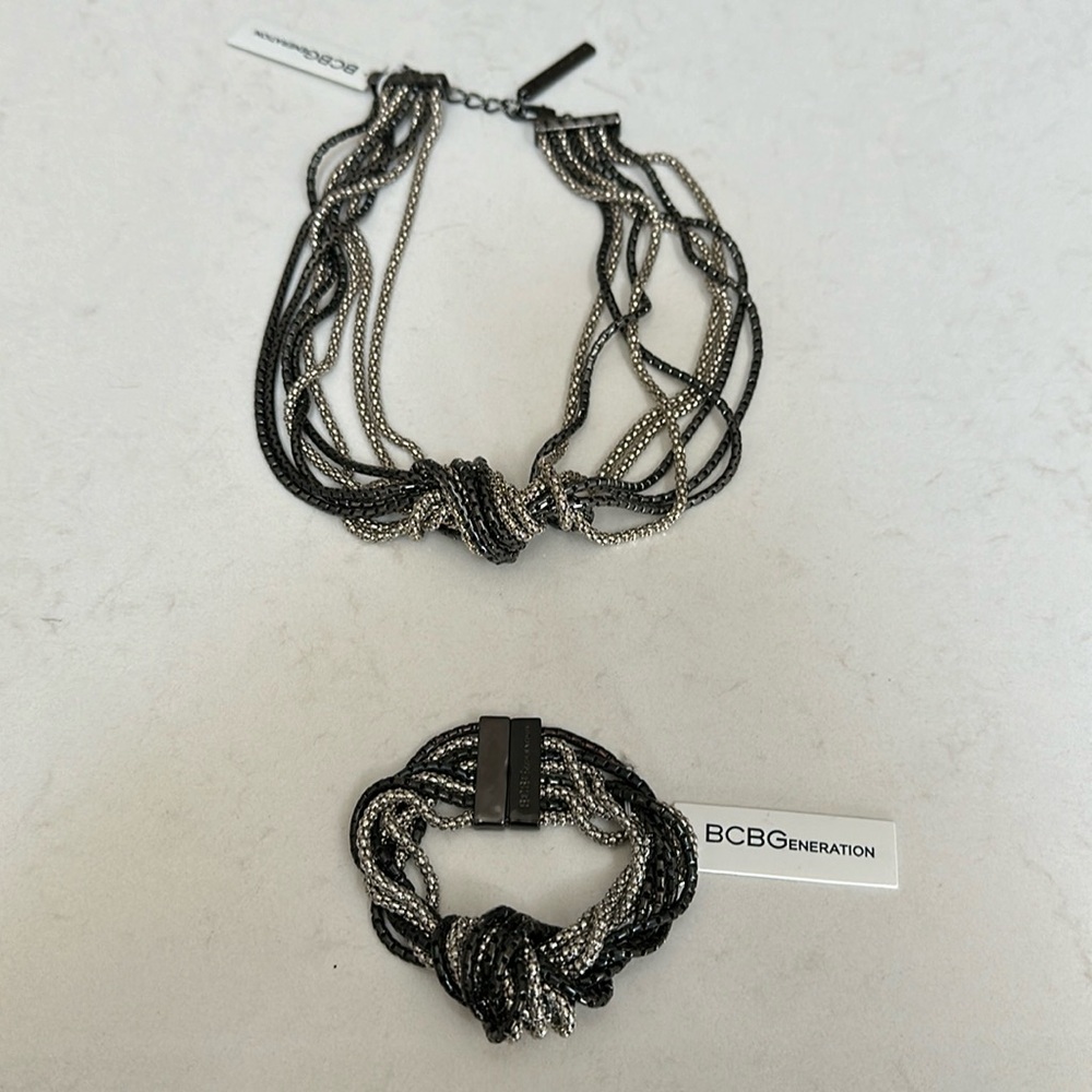 NWT BCBGeneration beaded necklace and bracelet set.